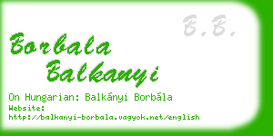 borbala balkanyi business card