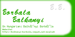 borbala balkanyi business card